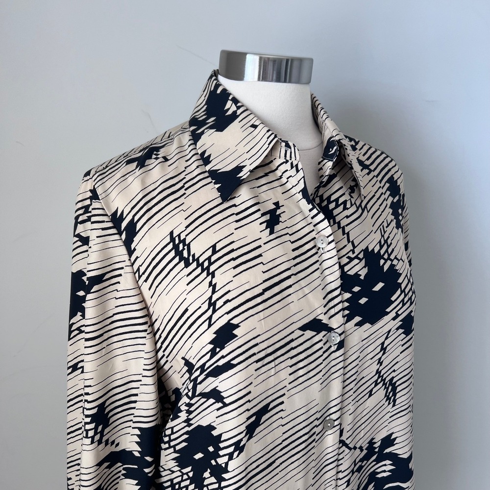 Rena Rowan Women's  100% Silk Button-Up‎ Blouse Size 12 Vintage - Picture 9 of 16